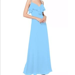 Bill Levkoff Capri chiffon bridesmaid dress.